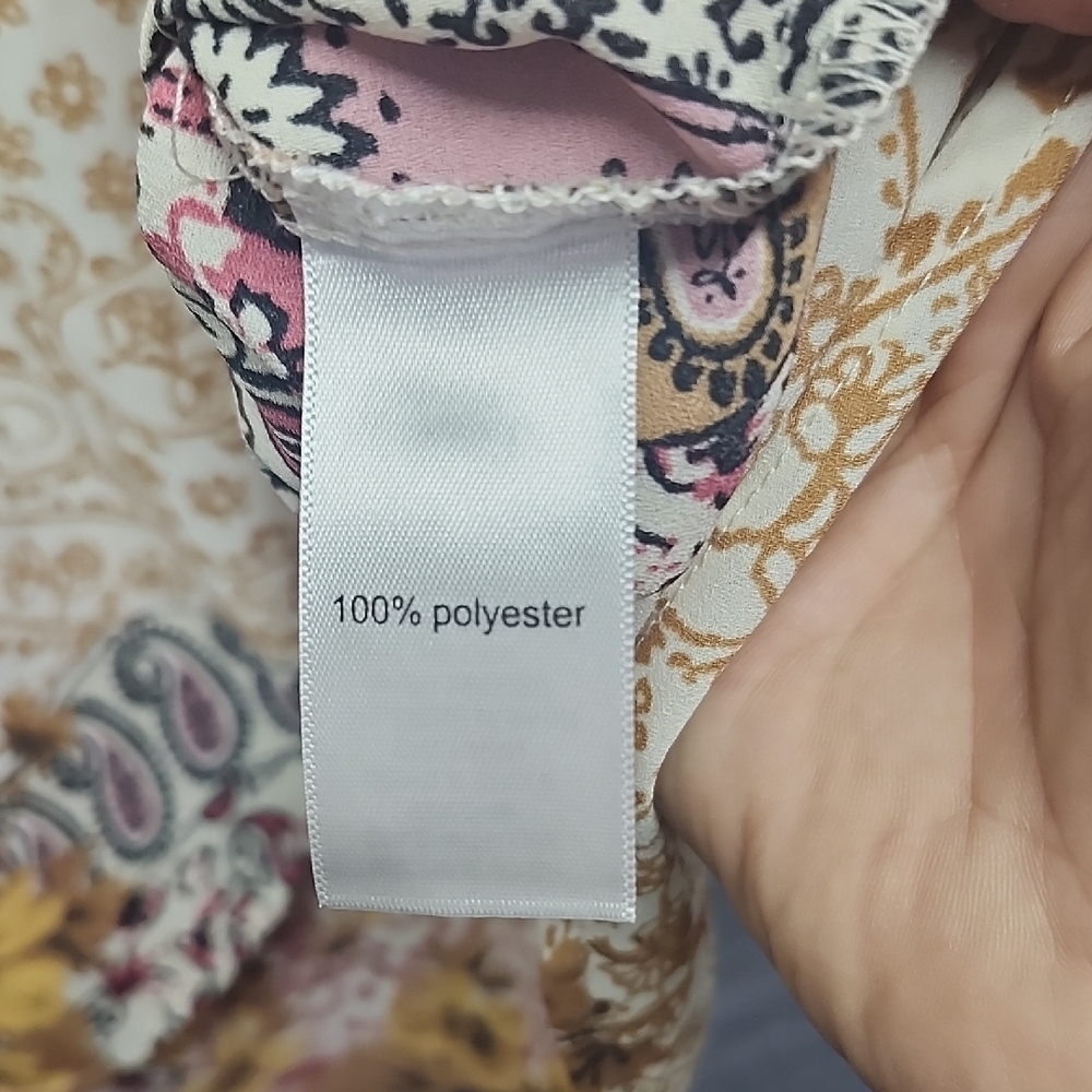 Maurices Floral Blouse Short Sleeve Zippered Pleated Back Womens 2X - Picture 6 of 8